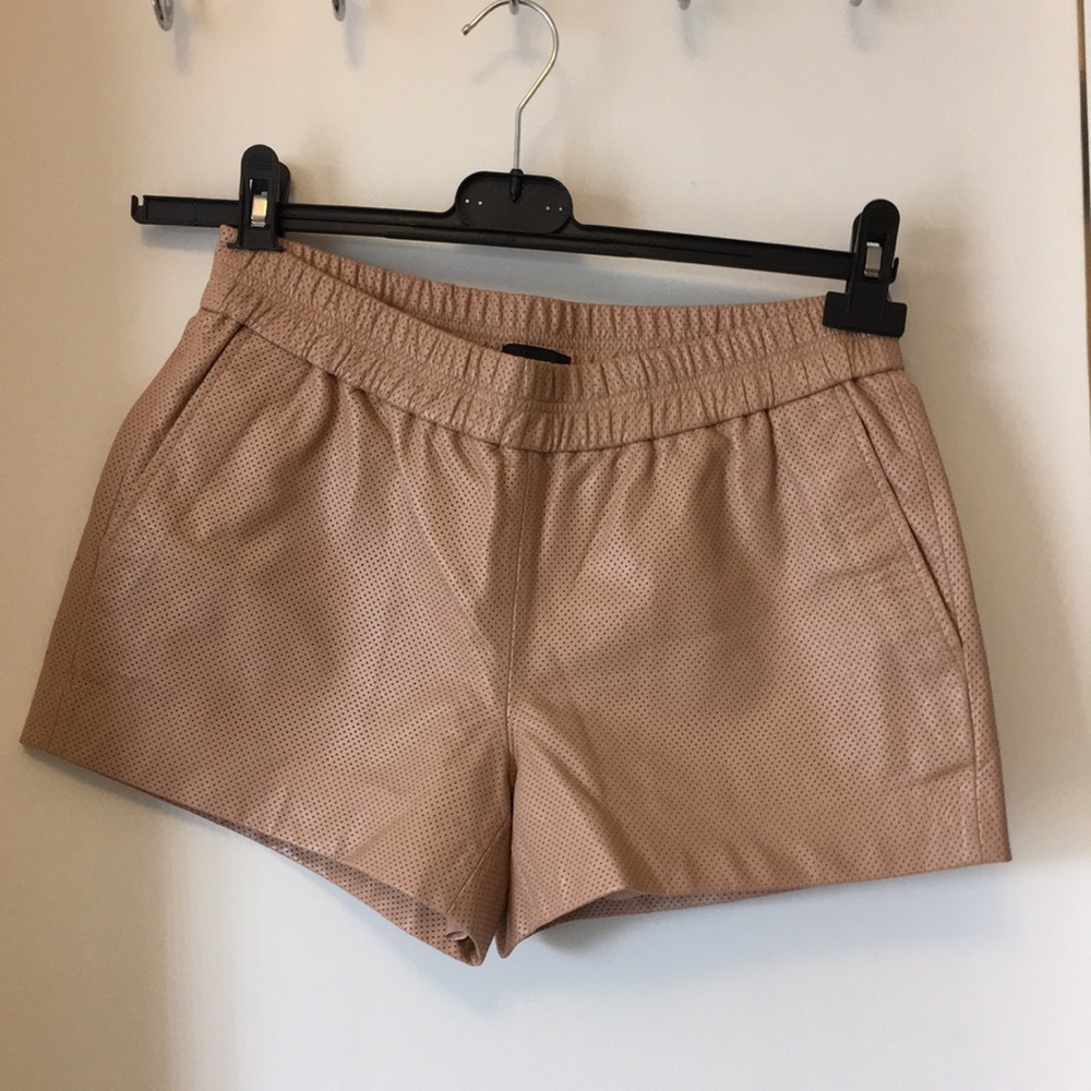 Jcrew perforated leather shorts